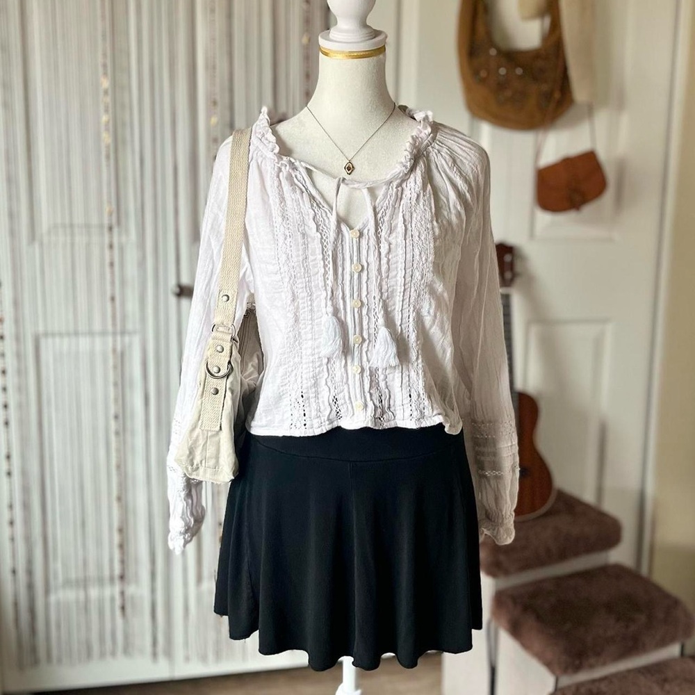 american eagle white button up blouse